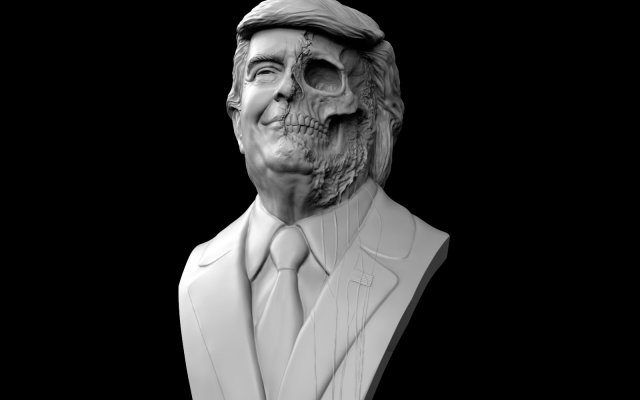 donald trump skull bust Modelo de Impressão 3D .c4d .max .obj .3ds .fbx .stl .blend 