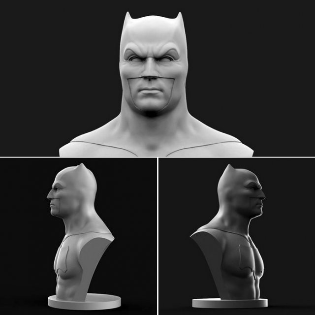 batman 3D Принт Модель .c4d .max .obj .3ds .fbx .stl .blend 
