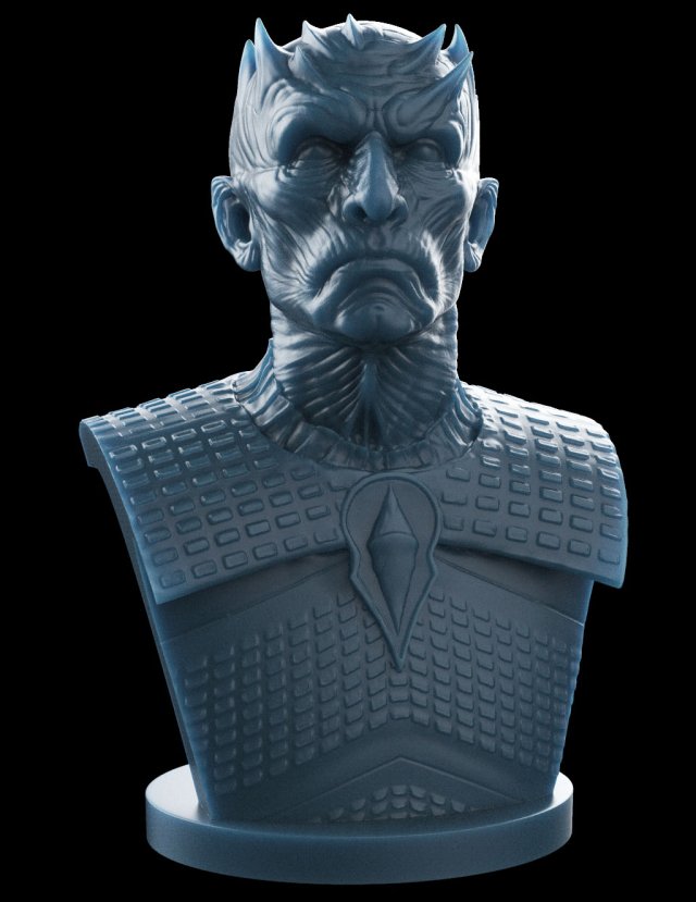 night king bust v2- game of thrones 3d print model Modèles 3D en vedette .c4d .max .obj .3ds .fbx .stl .blend