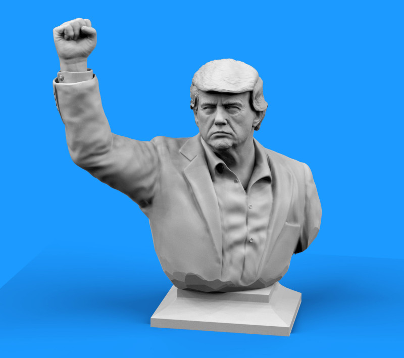 Donald Trump Statue 3D Print Model .c4d .max .obj .3ds .fbx .stl .blend
