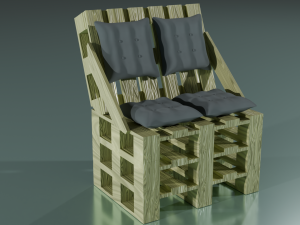 A chair made of pallets 3D मॉडल