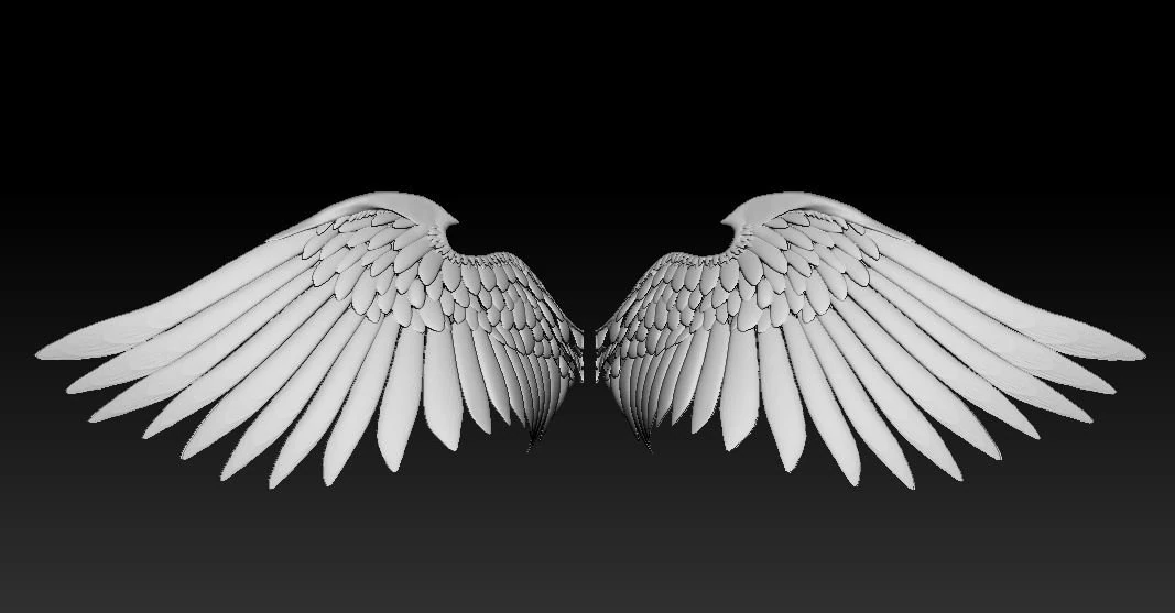 Angel wings 3D Model .c4d .max .obj .3ds .fbx .stl .blend 