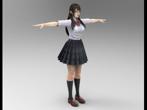 japanese high school girl 3D Model