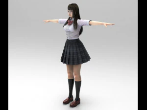 japanese high school girl 3D Model