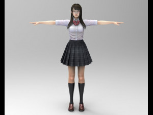 japanese high school girl 3D Model