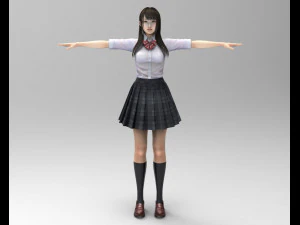 japanese high school girl 3D Model