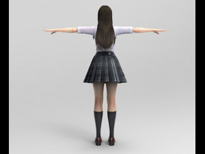 japanese high school girl 3D Model