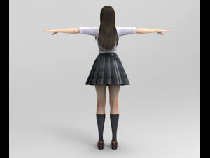 japanese high school girl 3D Model