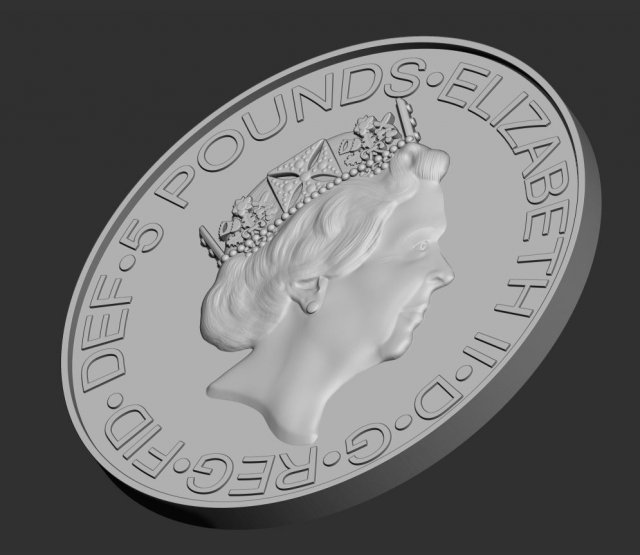 Elizabeth 2 medal coin 3D Print Model .c4d .max .obj .3ds .fbx .stl .blend 