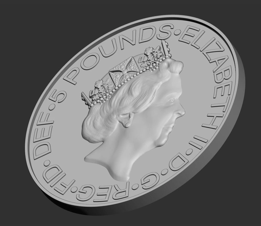 Moeda de medalha Elizabeth 2 Modelo de Impressão 3D .c4d .max .obj .3ds .fbx .stl .blend