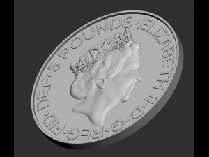 Elizabeth 2 medal coin 3D-printmodel