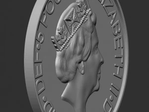 Moeda de medalha Elizabeth 2 Modelo de Impressão 3D