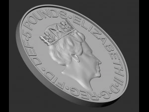Moeda de medalha Elizabeth 2 Modelo de Impressão 3D