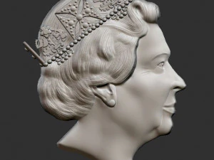 Elizabeth 2 kabartma portresi 3D Baskı Modeli