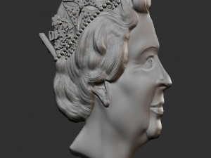 Elizabeth 2 relief portrait Modèles 3D en vedette