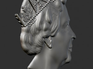 Elizabeth 2 relief portrait Modèles 3D en vedette