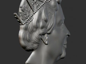 Elizabeth 2 relief portrait 3D Print Model