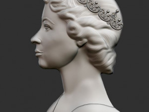 Elizabeth 2 relief portrait 3D Print Model