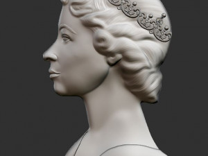 Elizabeth 2 relief portrait 3D-printmodel