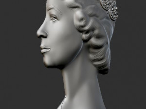 Elizabeth 2 relief portrait 3D 打印模型