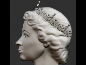 Elizabeth 2 relief portrait 3D Print Model