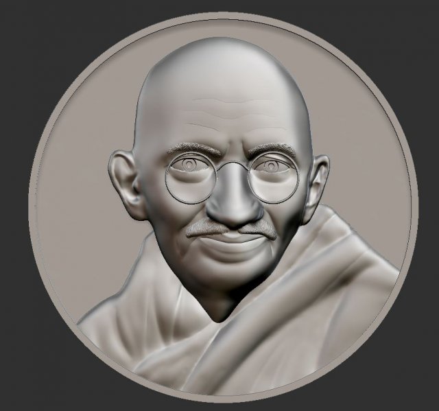 Mahatma Gandhi relief model 3D Принт Модель .c4d .max .obj .3ds .fbx .stl .blend