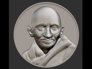 Modelo en relieve de Mahatma Gandhi Modelo de impresión 3D
