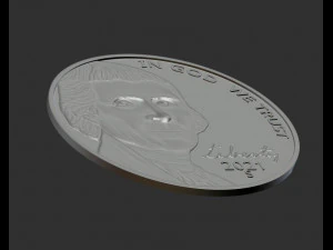 Coin Jefferson 3D Print Model