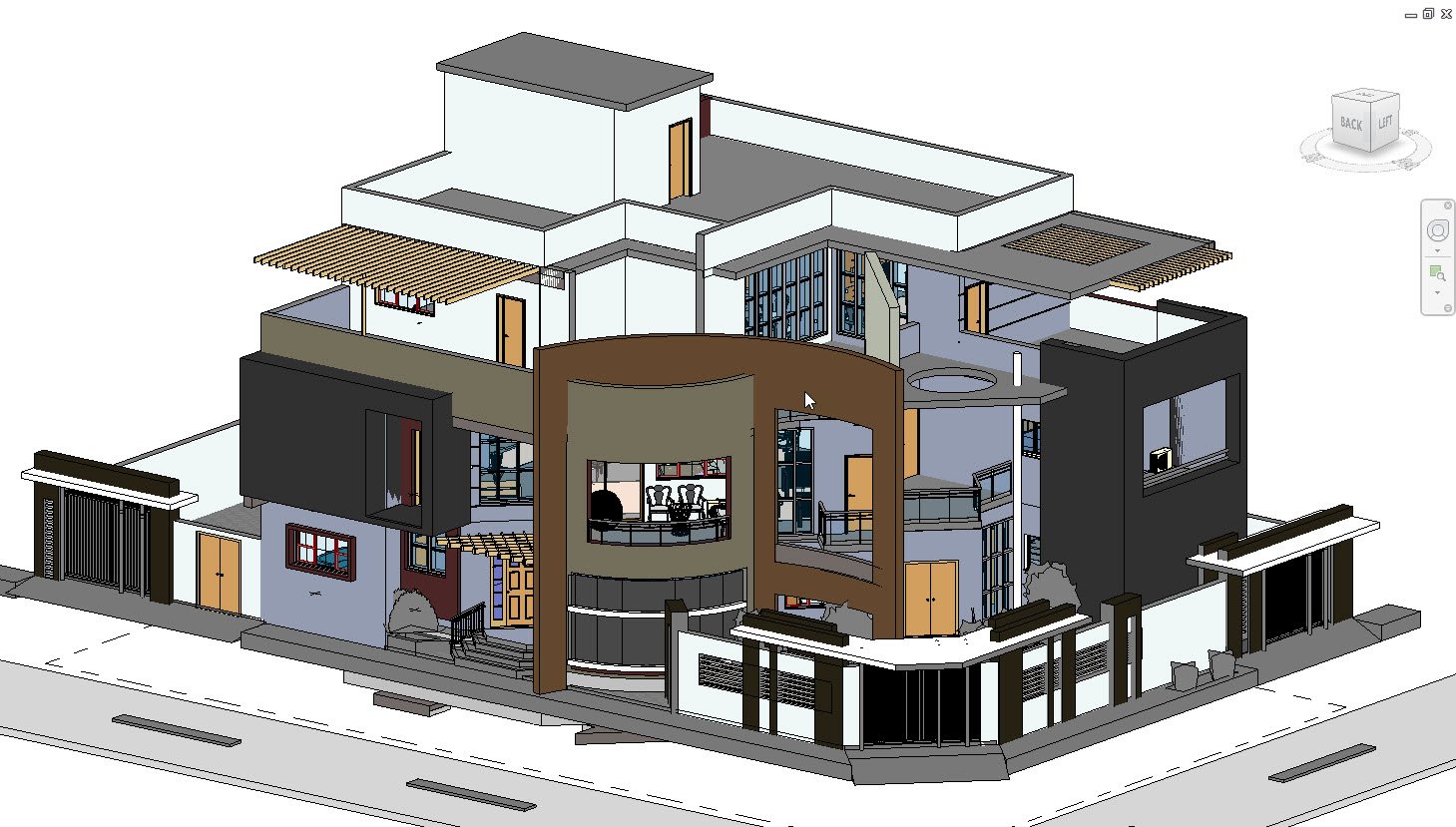Modern Villa in revit 2017 3D Model in Buildings 3DExport