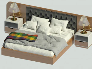 ł&oacute;żko typu king-size Model 3D