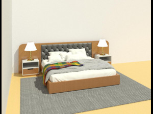 king bed Modelo 3D