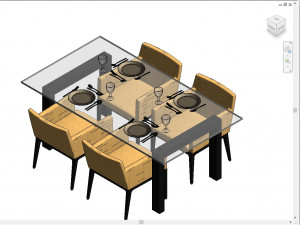 revit dinning table with chairs 3d Modelo 3D