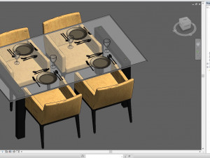 revit dinning table with chairs 3d Modelo 3D