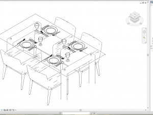 revit dinning table with chairs 3d Modelo 3D