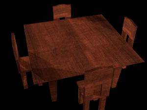 simple table and chairs 3D Model