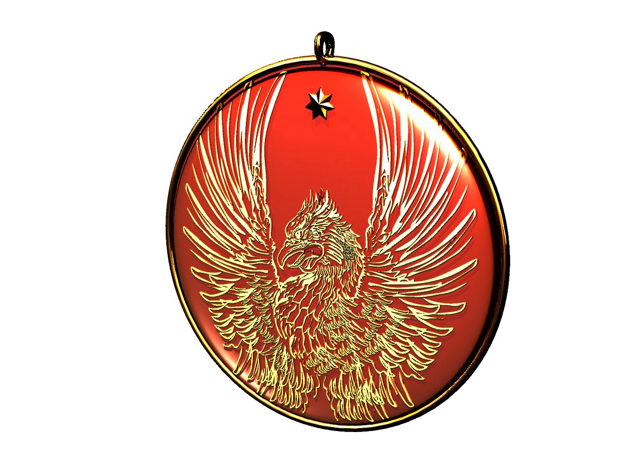 pendant phoenix 3D Model .c4d .max .obj .3ds .fbx .stl .blend