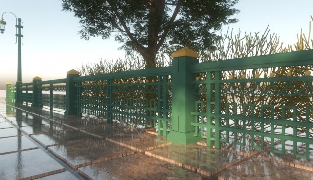 egyptian fence 3D Модель .c4d .max .obj .3ds .fbx .stl .blend 