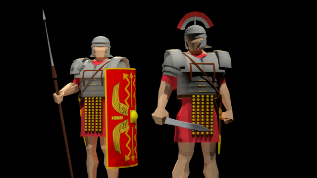 roman legionary and centurion Modelo 3D .c4d .max .obj .3ds .fbx .stl .blend 