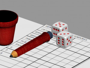 dice and pencil 3D 모델