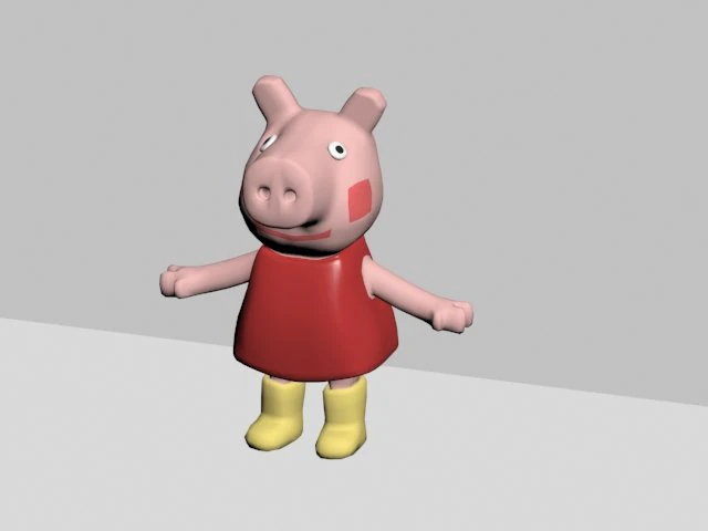 peppa pig toy 3D Model .c4d .max .obj .3ds .fbx .stl .blend 