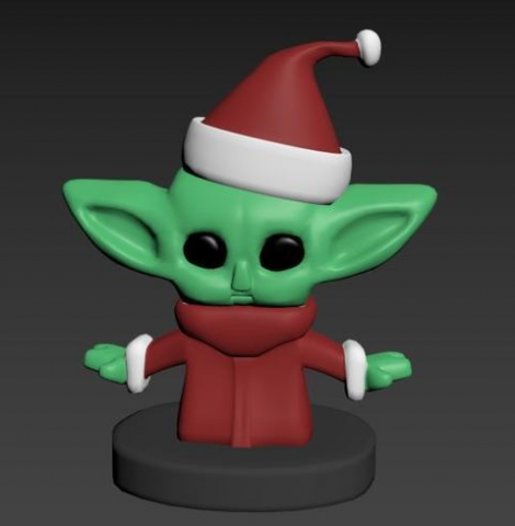 baby yoda christmas 3D 打印模型 .c4d .max .obj .3ds .fbx .stl .blend 