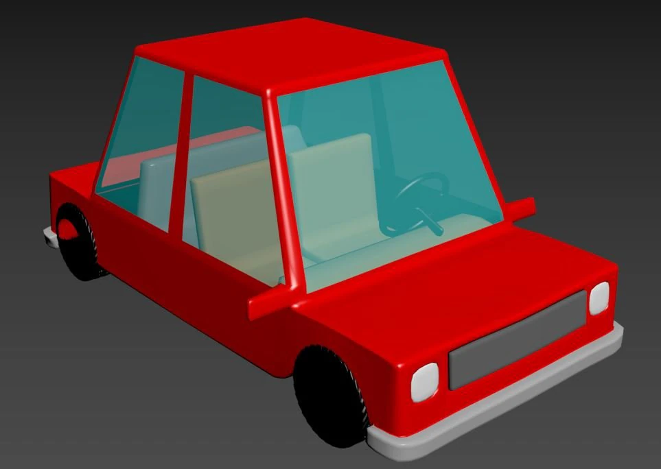 cartoon car 3D Print Model .c4d .max .obj .3ds .fbx .stl .blend 