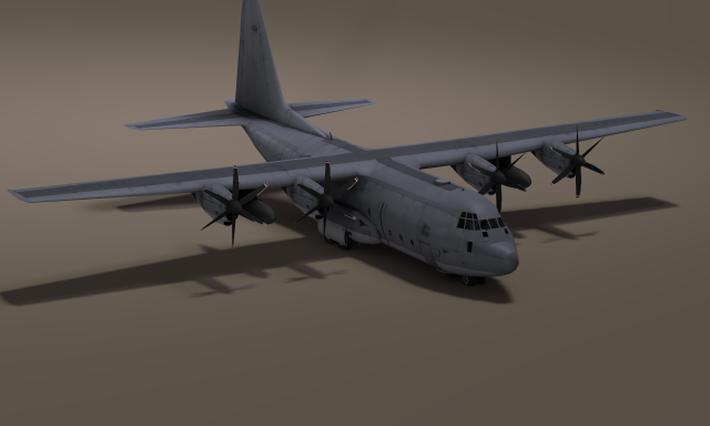 hercules airplane 3D Модель .c4d .max .obj .3ds .fbx .stl .blend 