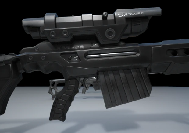 sniper rifle 3D Model .c4d .max .obj .3ds .fbx .stl .blend 
