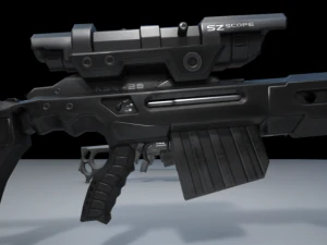 छिप कर गोली दागने वाला एक प्रकार की बन्दूक 3D मॉडल