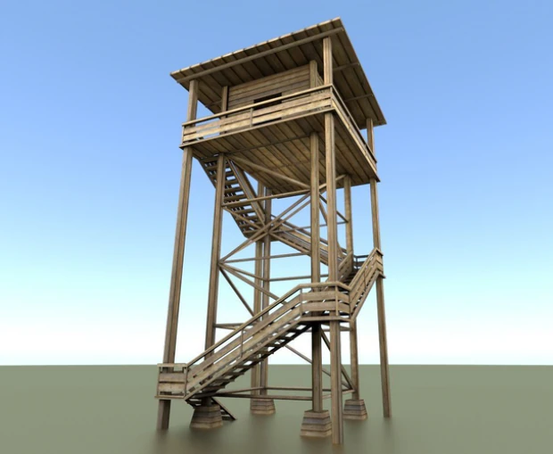 watch tower 3D Model .c4d .max .obj .3ds .fbx .stl .blend 