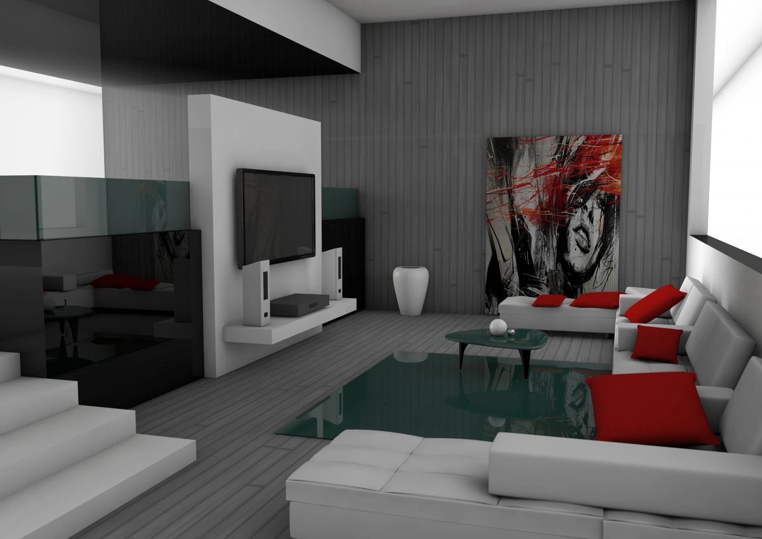 living room 3D Model .c4d .max .obj .3ds .fbx .stl .blend 