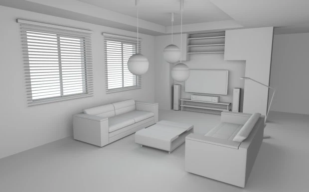 simple room 3D Model .c4d .max .obj .3ds .fbx .stl .blend