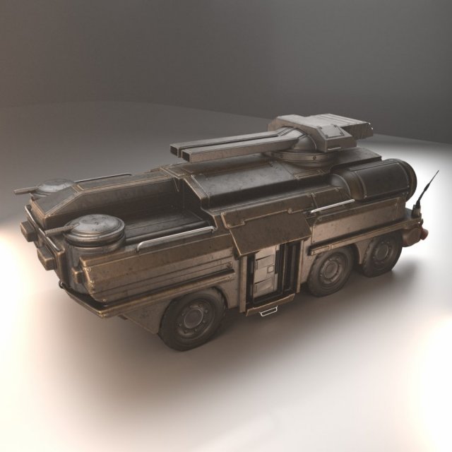 amphibian - tank 3D Model .c4d .max .obj .3ds .fbx .stl .blend 