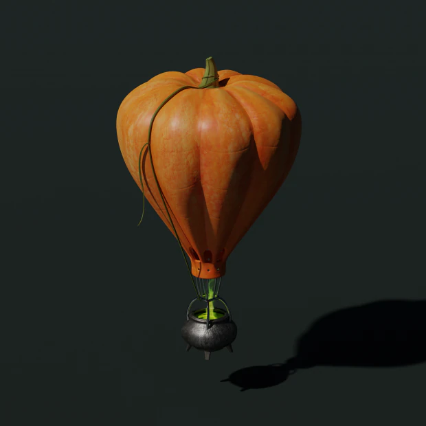 pumpkin - balloon for halloween 3D Model .c4d .max .obj .3ds .fbx .stl .blend